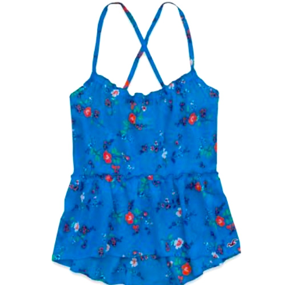 Hollister Blue Boho Floral Cami Top - Picture 1 of 10